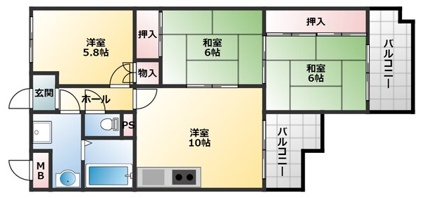 パークハイツ太子堂の物件間取画像